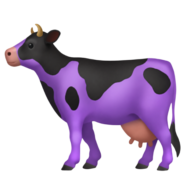 The Purple Cow, our mascot.